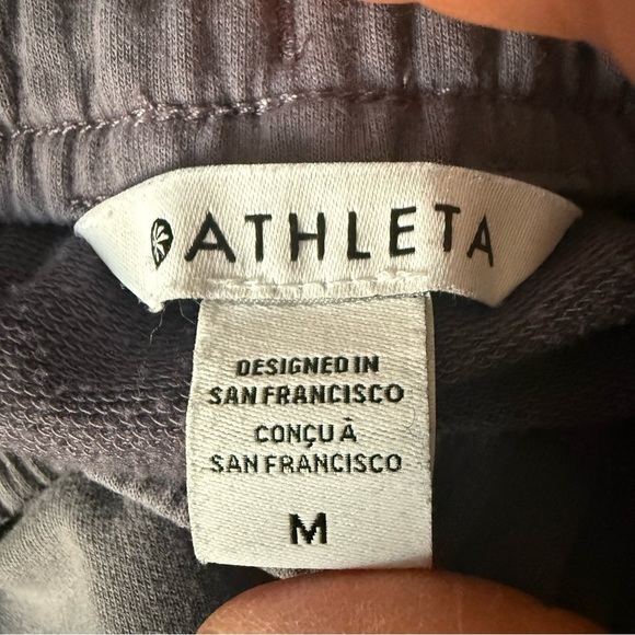 Athleta Retroterry Tapered Ankle Pant Mid Rise Stretch Drawstring Purple Sz PM - Picture 9 of 11